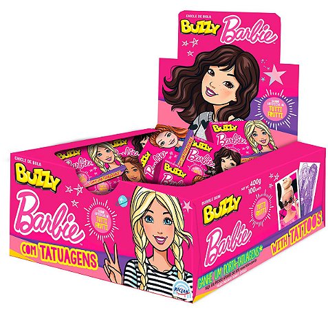 Chicle Buzzy Tattoo Barbie 400g Tutti Frutti - Riclan