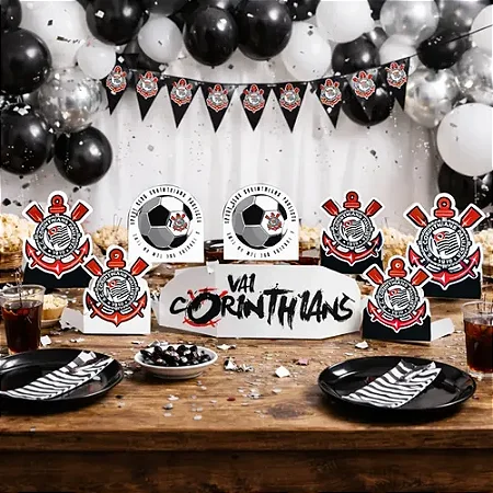 Decoração Mesa Corinthians 2023 c/8 - Festcolor