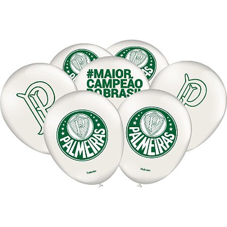 Balão 9 Dec Palmeiras 2023 com 25 unidades branco - Festcolor