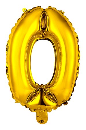 Balão metalizado 80cm número ouro