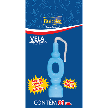 VELA ANIVERSARIO AZUL FESTCOLOR