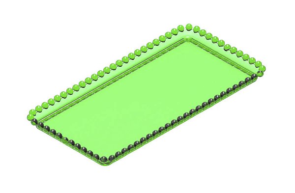 BANDEJA ESFERA RETANGULAR 25X13 VERDE NEON