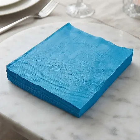 Guardanapo Papel 20X23Cm Azul Turquesa - Camp Festas
