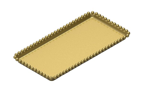 Bandeja Esfera Retangular 25X13 Dourada- Honori