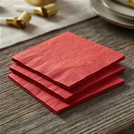 Guardanapo Papel 20X23Cm Vermelho - Camp Festas