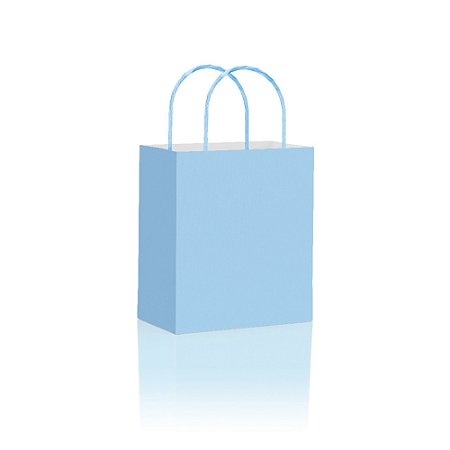 Sacola Lisa 13,5X8X16Cm Azul Bebe C/10 - Lc