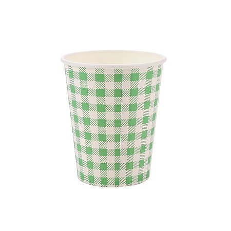 COPO PAPEL XADREZ 270ML C/10 VERDE - SILVER