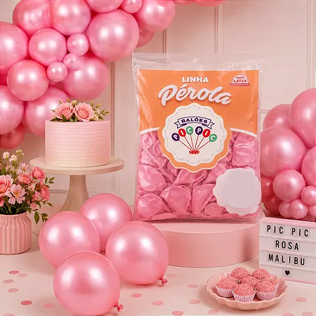 Balao Perola Rosa Malibu - PIC PIC