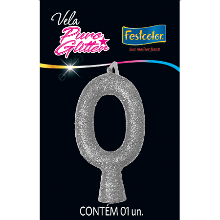 Vela Puro Glitter Prata
