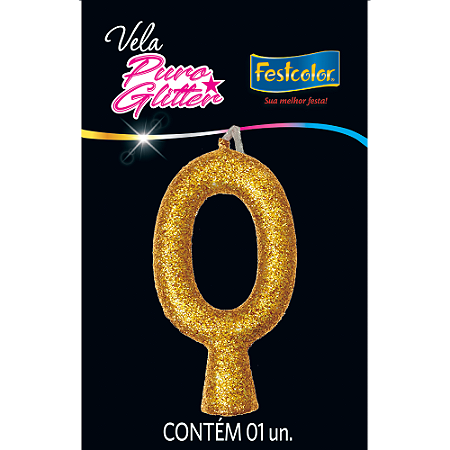 Vela Puro Glitter Dourada