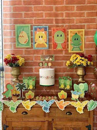 Quadro Decorativo Dino Baby c/4 - Festcolor