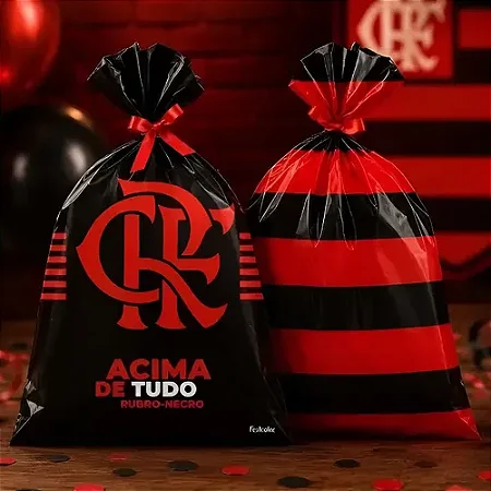 Sacola Plástica Flamengo 2023 c/8 - Festcolor