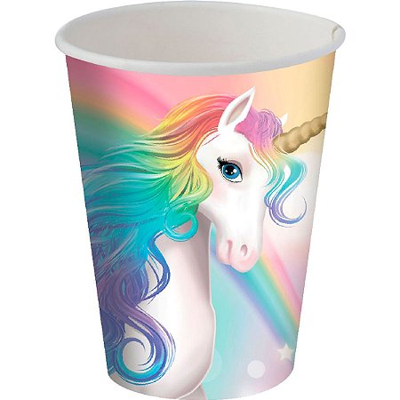 Copo Papel 200ml Unicornio New com 8 - Festcolor