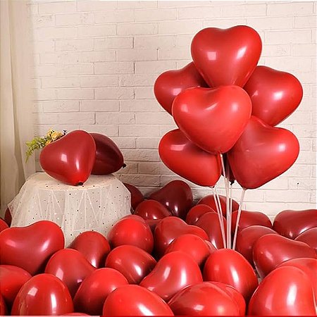 BALAO 10" CORACAO VERMELHO C/25 - PIC PIC