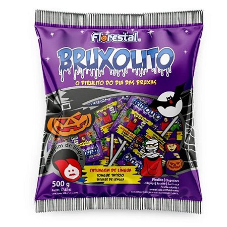 PIRULITO BRUXOLITO TATUAGEM DE LÍNGUA 500G HALLOWEEN