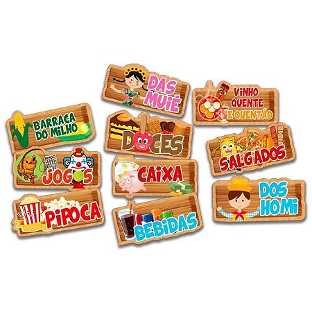 PLACAS INFORMATIVAS JUNINA DIVERTIDA C/8