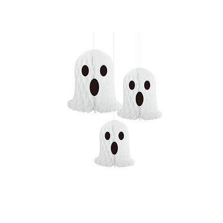 DECORACAO PAPEL HALLOWEEN FANTASMAS C/3