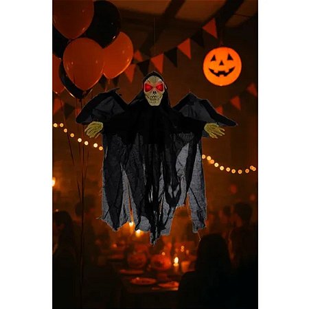 CAVEIRA HALLOWEEN 50CM C/LUZ E SOM