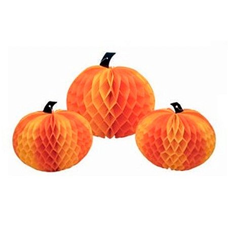 DECORACAO PAPEL HALLOWEEN ABOBORAS C/3
