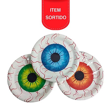 PRATO PAPEL HALLOWEEN C/10 OLHO