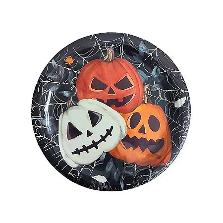 PRATO PAPEL HALLOWEEN C/10 ABOBORAS