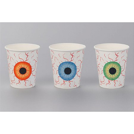 COPO PAPEL HALLOWEEN 270ML OLHOS C/10