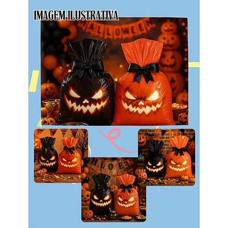 SACOLA PLASTICA HALLOWEEN C/8