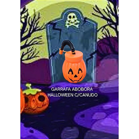 GARRAFA ABOBORA HALLOWEEN C/CANUDO
