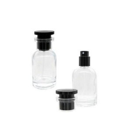 PORTA PERFUME VIDRO TAMPA PRETA 30ML