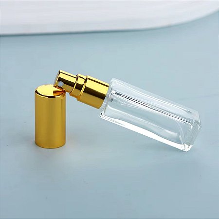 PORTA PERFUME VIDRO QUADRADO  PRATA 8M