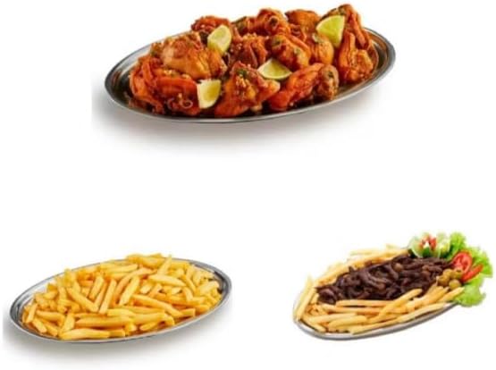 Kit 3 TRAVESSAS DE INOX OVAL (20cm)