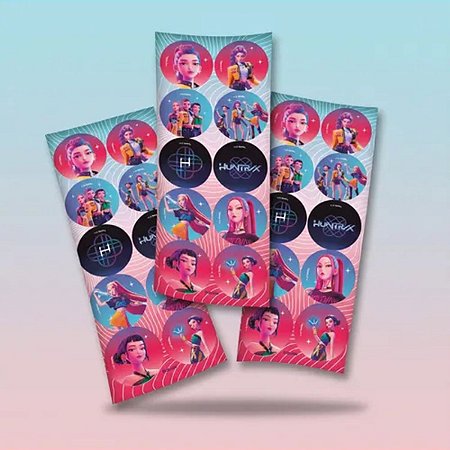 ADESIVO REDONDO GUERREIRAS DO K-POP C/30