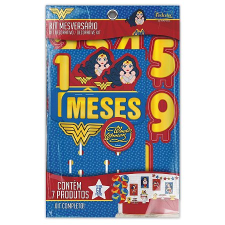 Kit Mesversario Mulher-Maravilha Kids