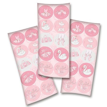 ADESIVO REDONDO BAILARINA C/30