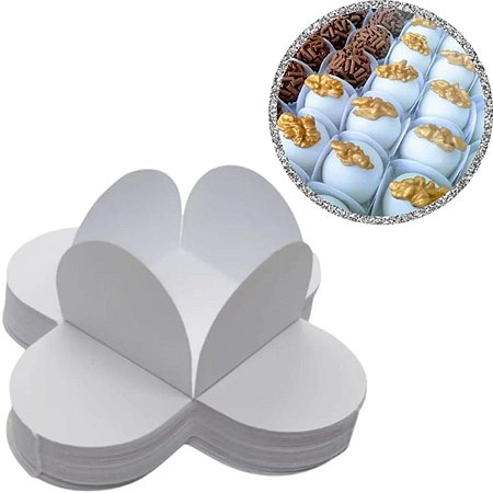 MINI PORTA FORMINHA PETALAS BRANCA C/50