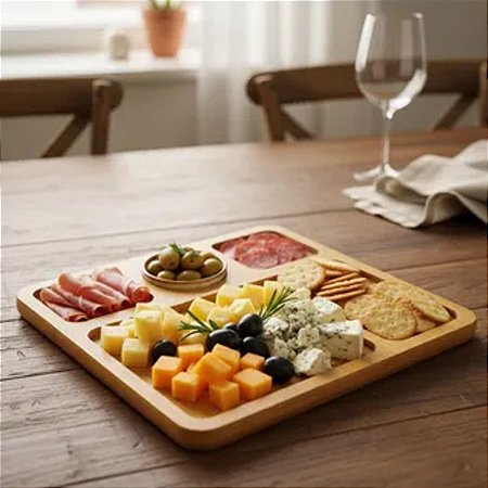 PETISQUEIRA RETANGULAR BAMBU 4 DIVISOES