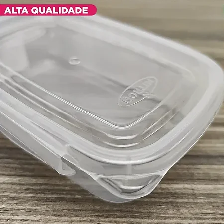 POTE RETANGULAR C/TRAVAS 270ML TRANSPARENTE - NITRON