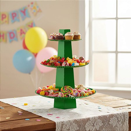 Baleiro Papelão Laminado 3 Andares Verde