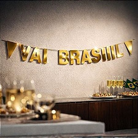 FAIXA DECORATIVA VAI BRASIL METALIZADA COPA 2026