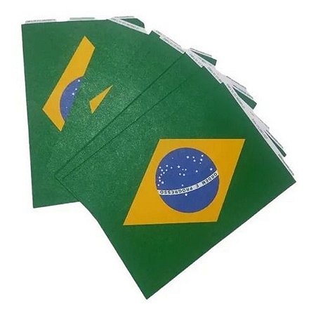 BANDEIRA BRASIL PAPEL 14X21CM C/30