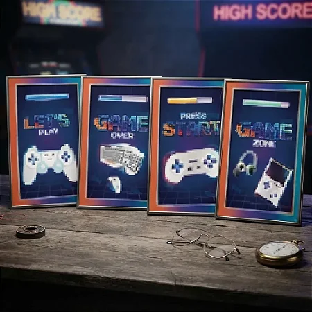 QUADRO DECORATIVO GAMES C/4 - FESTCOLOR