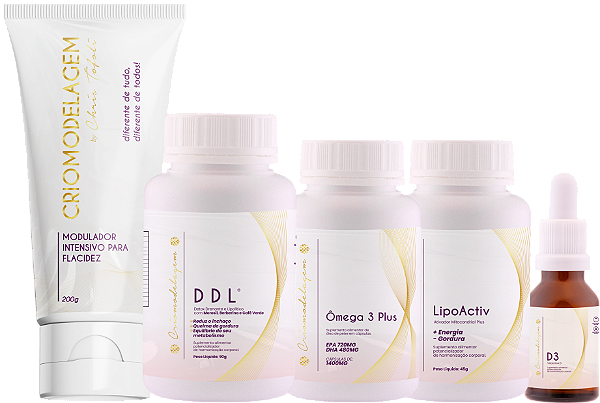 COMBO 1: LIPOACTIV + DDL + VIT D3 + ÔMEGA 3 + CREME MODULADOR