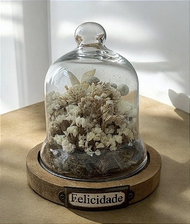 Redoma Felicidade Flores Eternas