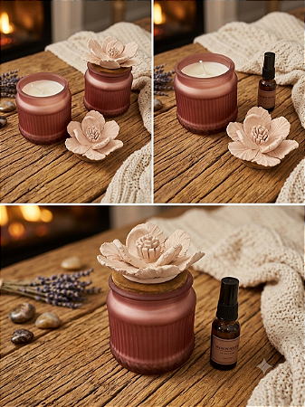 Vela Aromática com Flor Difusora de Essência Maison Décoreé