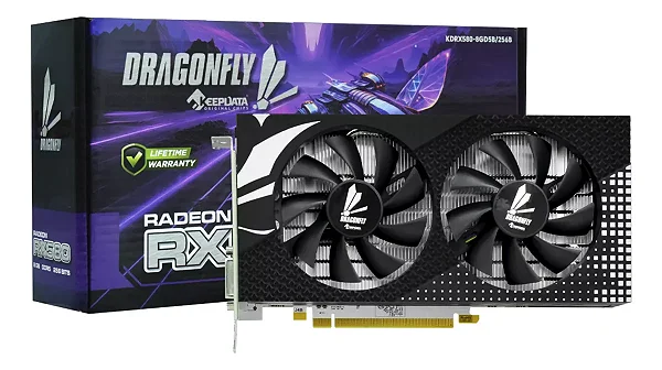 PLACA DE VÍDEO 8GB DRAGONFLY RX580 GAMING ( KDRX580-8GD5B/256B ) DDR5 256BITS - KEEPDATA