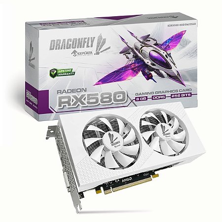 PLACA DE VÍDEO 8GB DRAGONFLY RX580 GAMING ( KDRX580-8GD5W/256B ) DDR5 256BITS - KEEPDATA