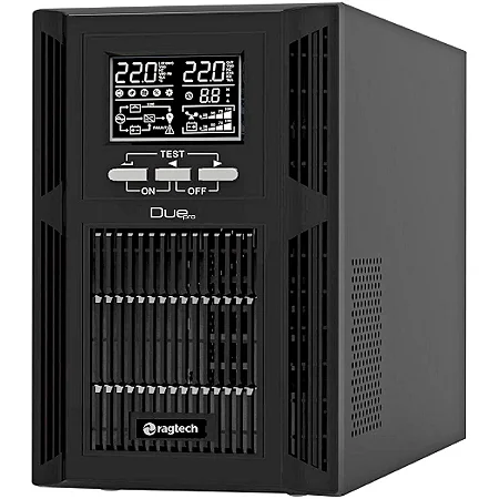 Nobreak Online Dupla Conversão Senoidal 3 KVA 72V 127V/127V 6 Baterias 12V/7Ah USB RS 232C 6 Tomadas 20A Ragtech 4521