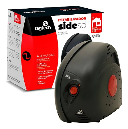 RAGTECH – Estabilizador Eletro Side SD 700VA (Para Eletrodomésticos em Geral) – Bivolt – 4 tomadas – Modelo 5416