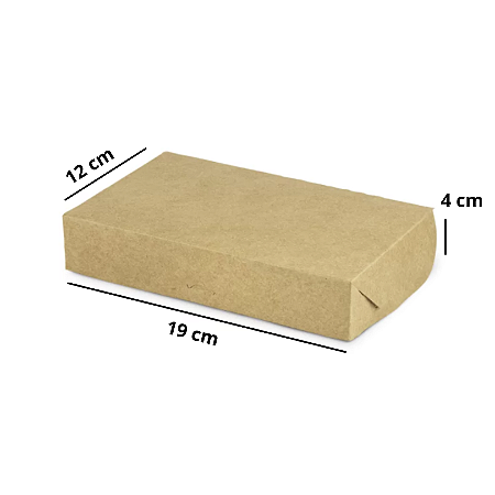 Caixa para Lanchinhos de Forno Salgados Crepe Delivery 19x12x4 cm Kraft (100 UNIDADES)