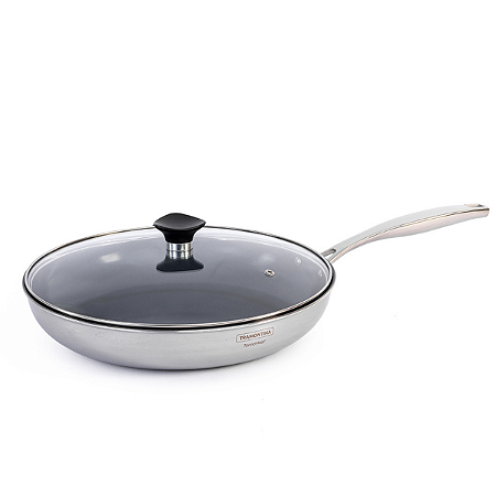 Frigideira Em Inox Com Revestimento Cerâmico Tramontina Grano 30cm Com Tampa
